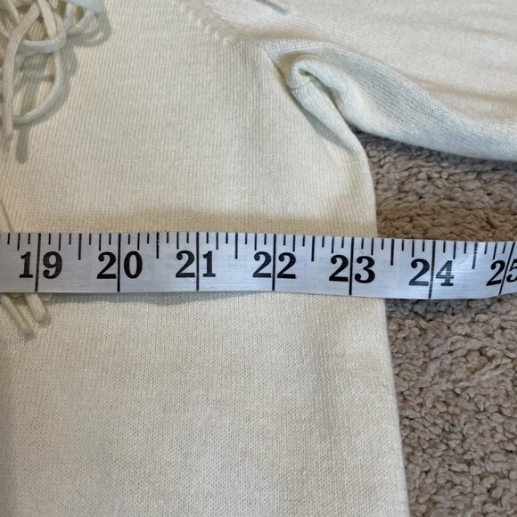 MICHAEL Michael Kors Fringe Cowl Neck Sweater Plus Size 3X Ivory Cozy Boho NWT - Picture 6 of 10